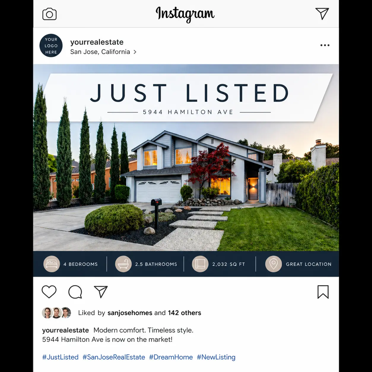 Example Instagram post